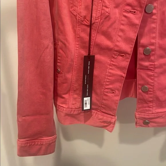 Liverpool Rosebud Coral Jean Jacket Classic Denim Style NWT - Picture 5 of 16
